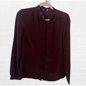Antonio Melani blouse with gold accent rings on collar